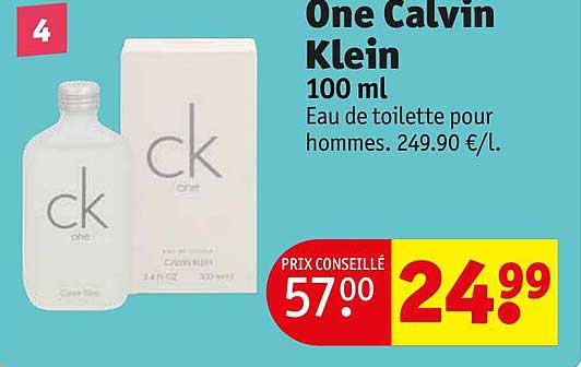 eau de toilette pour homme one calvin klein 100 ml