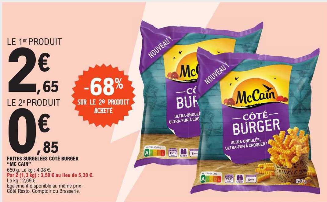 frites surgelées côté burger "mc cain"