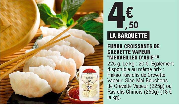 funko croissants de crevette vapeur "merveilles d'asie"