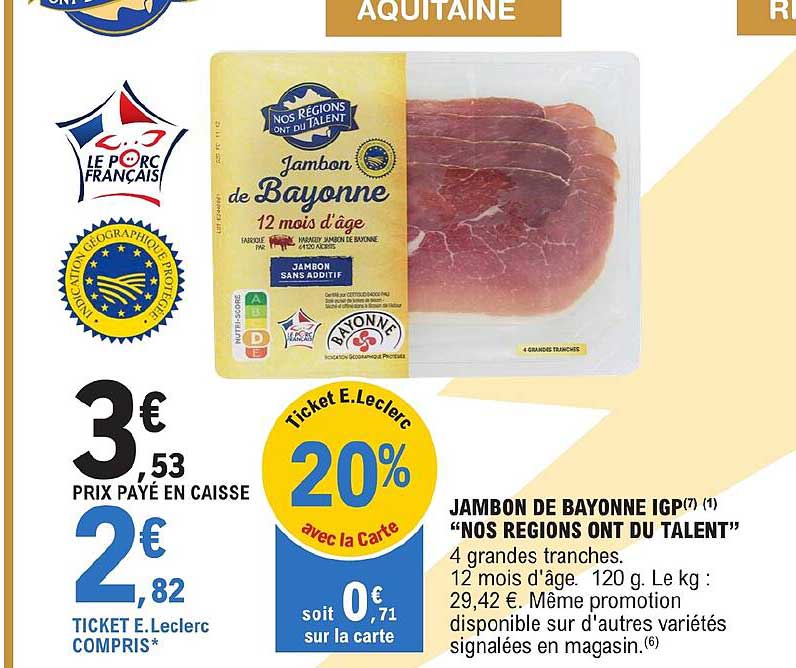 jambon de bayonne igp "nos régions ont du talent"