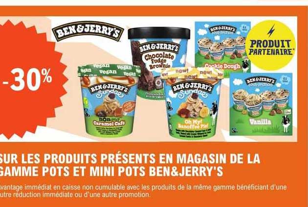 la gamme pots et mini pots ben&jerry's