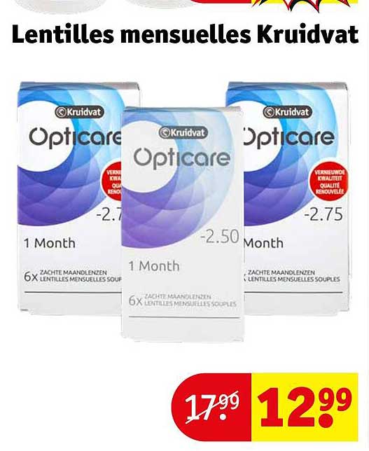 lentilles mensuelles kruidvat