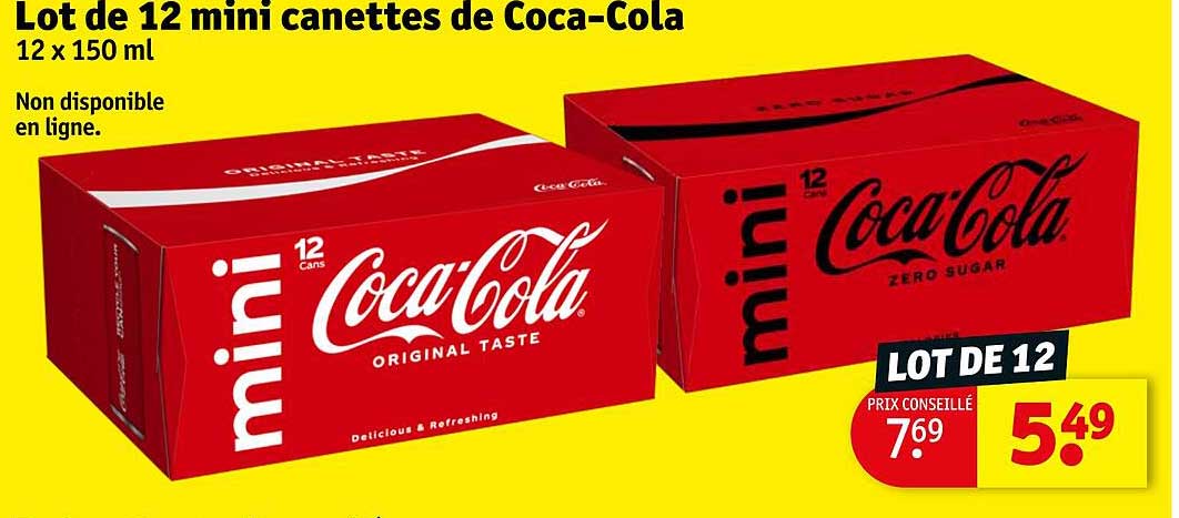lot de 12 mini canettes de coca-Cola