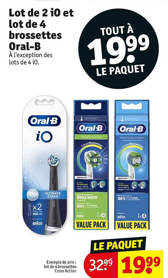 lot de 2 iO et lot de 4 brossettes oral-b