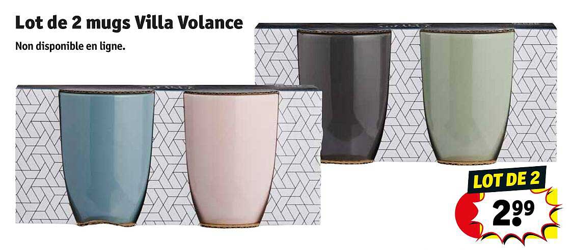 lot de 2 mugs villa volance