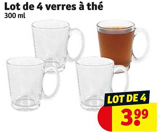 Lot De 4 Verres à Thé