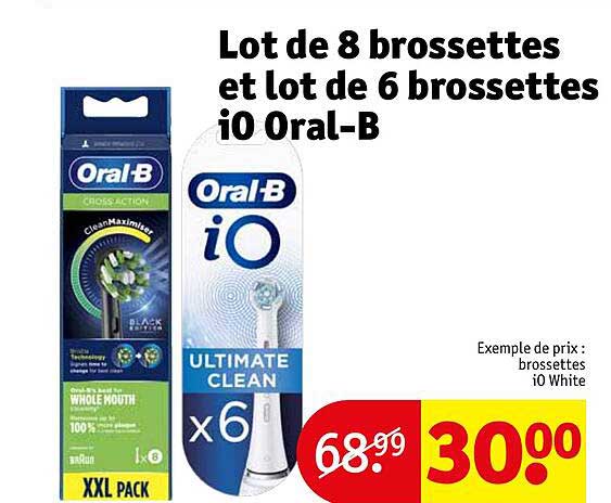 lot de 8 brossettes et lot de 6 brossettes iO oral-b