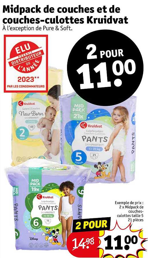 midpack de couches et de couches-culottes kruidvat