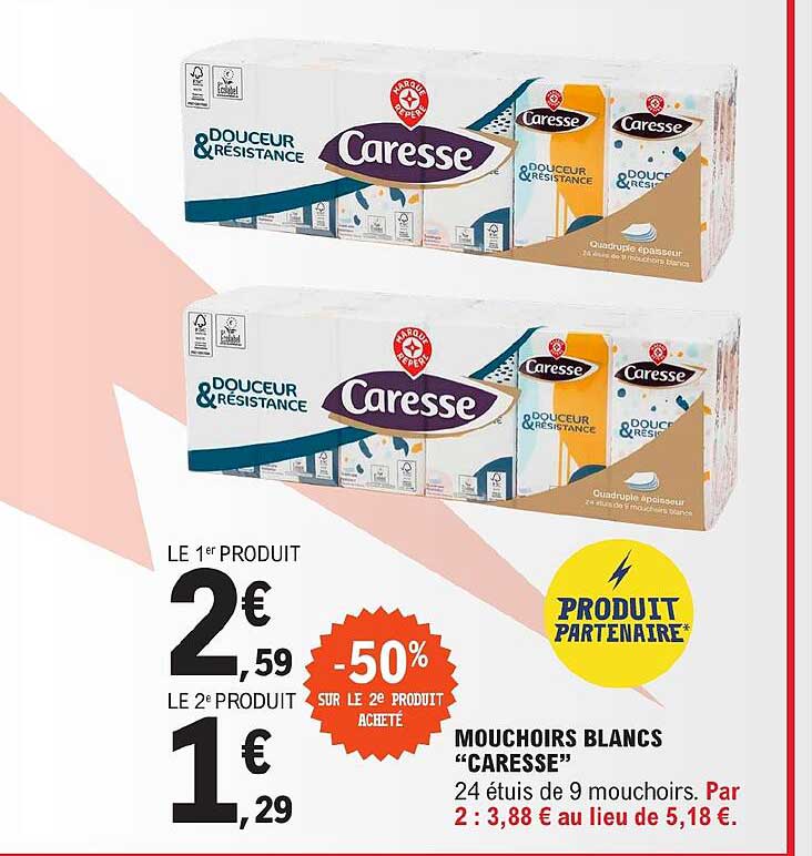 Mouchoirs Blancs "caresse"