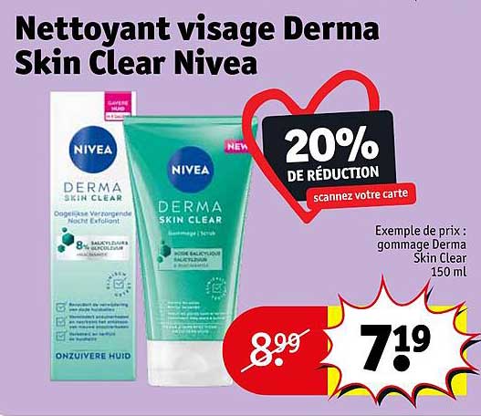 nettoyant visage derma skin clear nivea