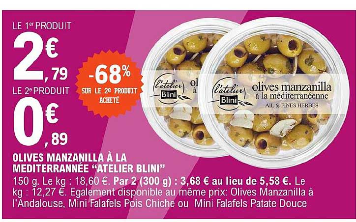 olives manzanilla à la méditerranée "atelier blini"