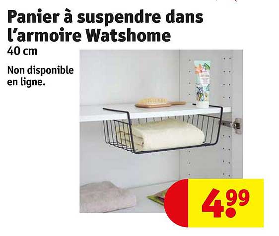panier à suspendre dans l'armoire watshome 40 cm