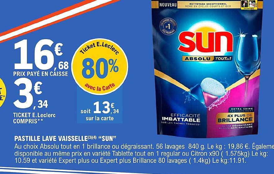 pastille lave vaisselle "sun"