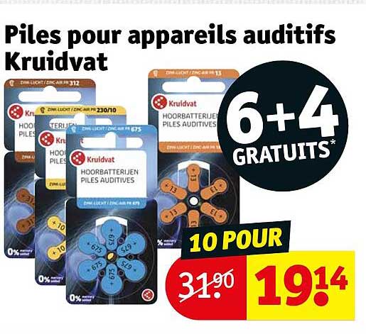 piles pour appareils auditifs kruidvat