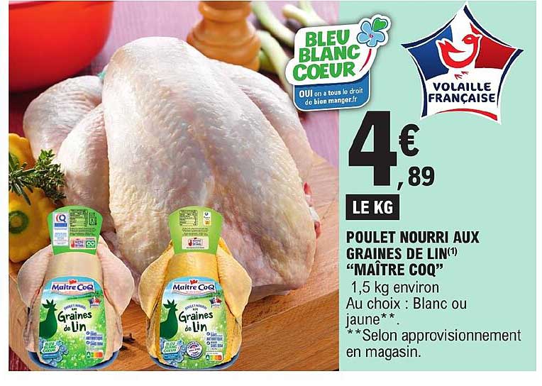 poulet nourri aux graines de lin "maître coq"