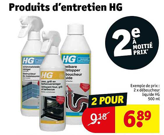 produits d'entretien hg
