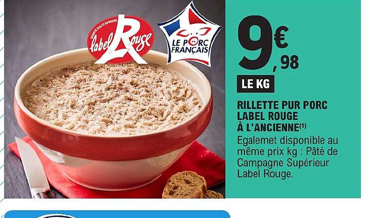 Rillette Pur Porc Label Rouge à L'ancienne