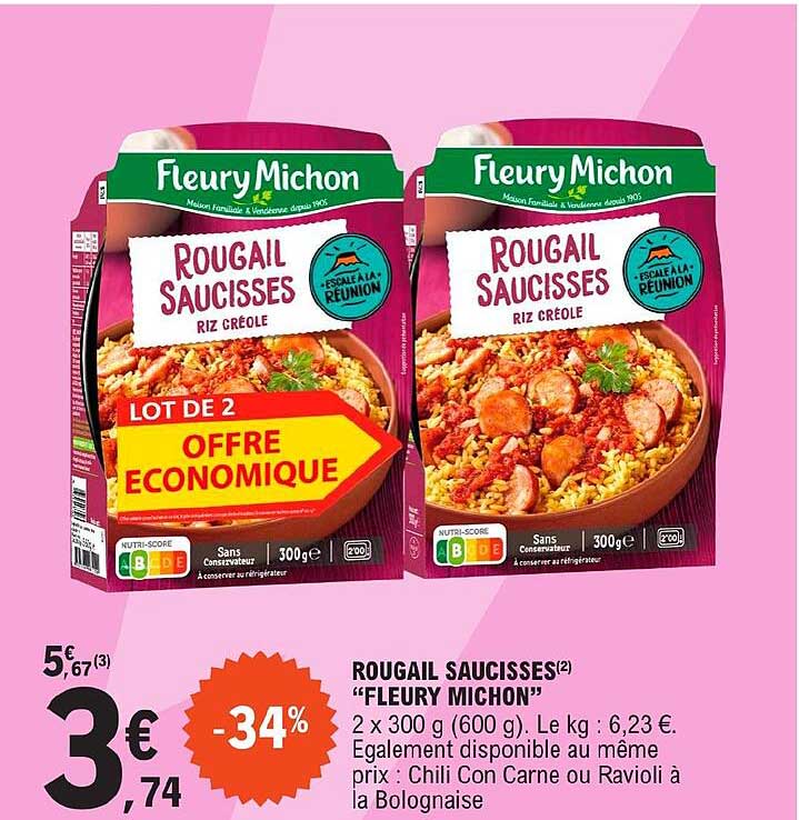rougail saucisses "fleury michon"