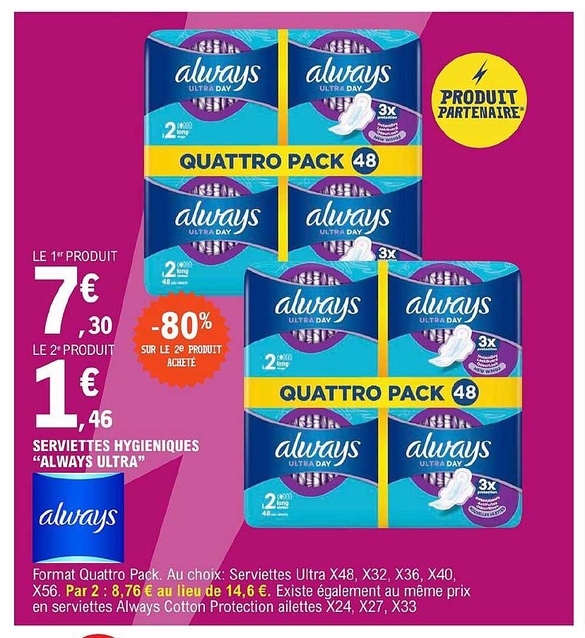 serviettes hygiéniques "always ultra"