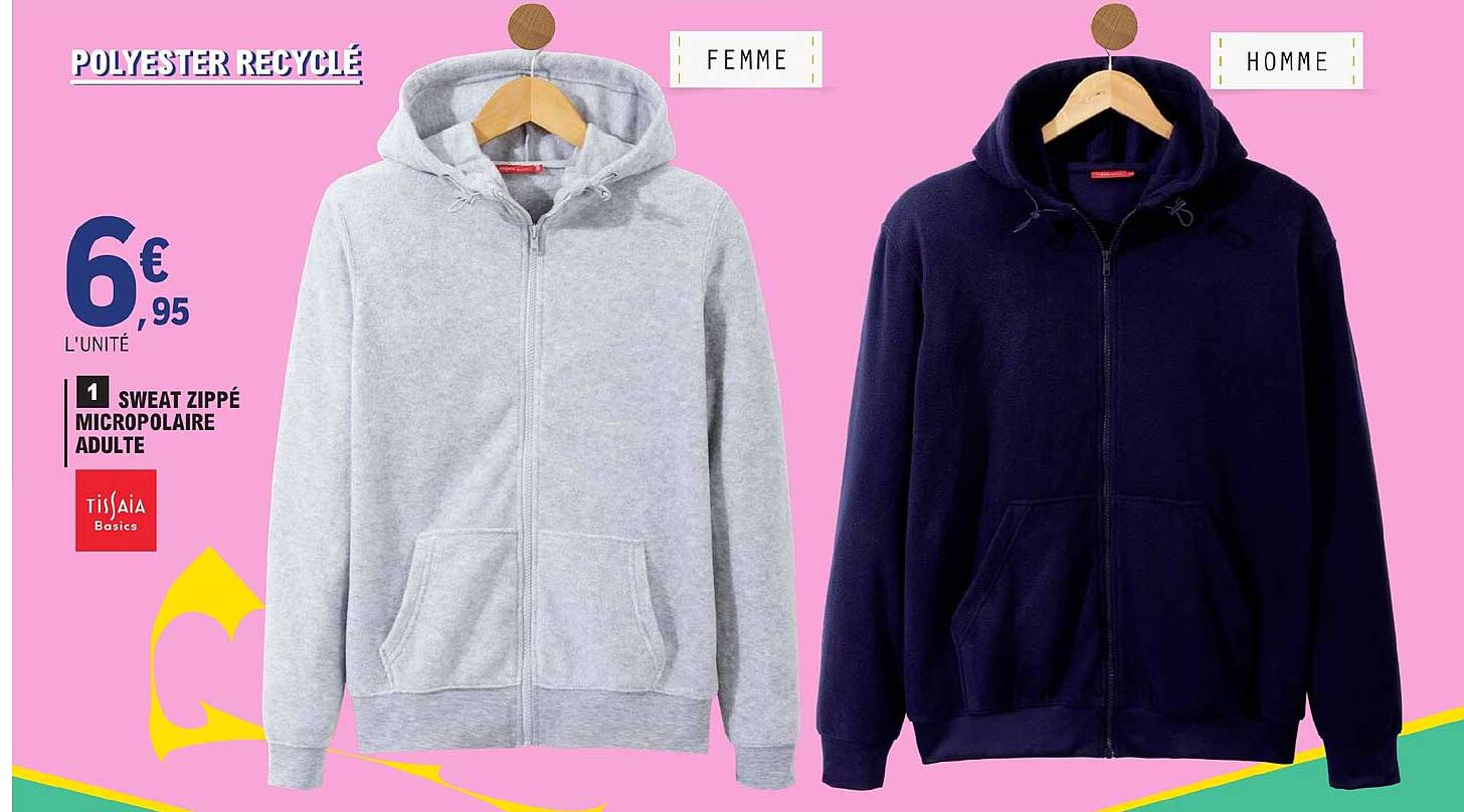 sweat zippé micropolaire adulte
