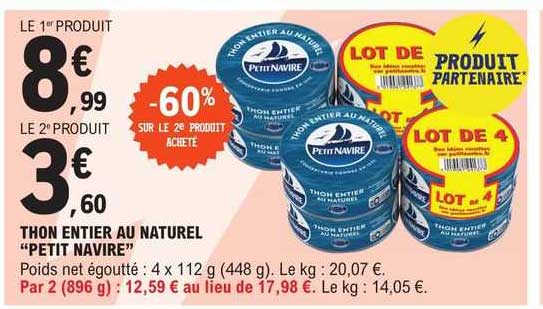 Thon Entier Au Naturel "petit Navire"