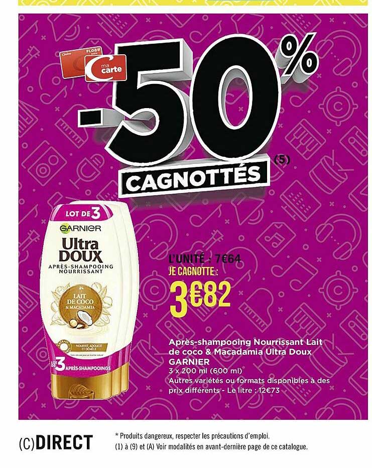 après-shampooing nourrissant lait de coco & macadamia ultra doux garnier