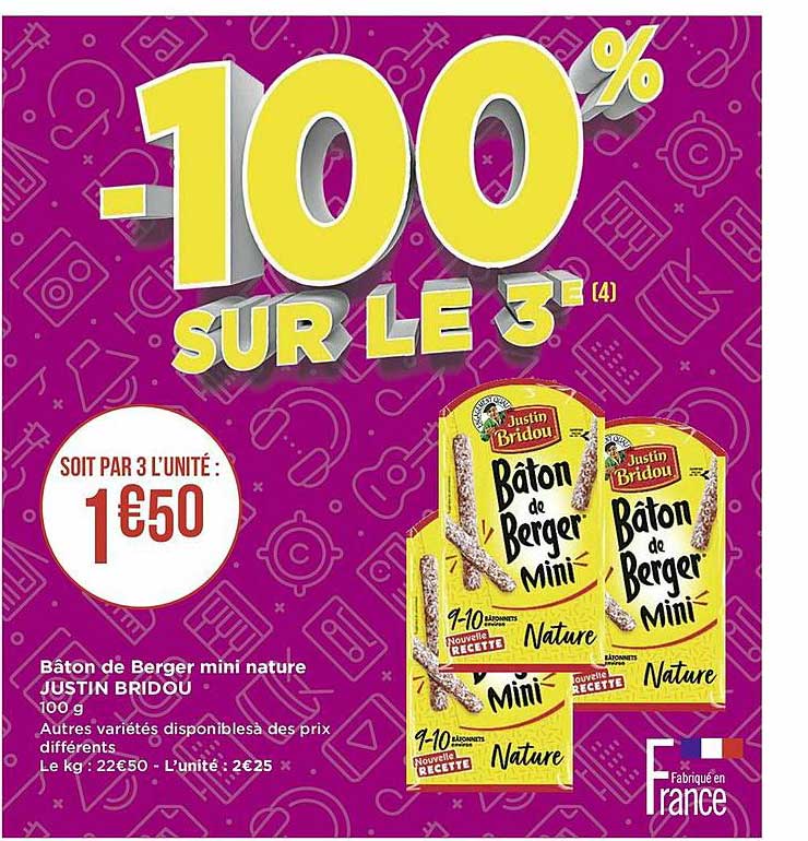 bâton de berger mini nature justin bridou