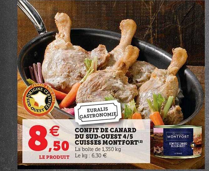 confit de canard du sud-ouest 4-5 cuisses montofort