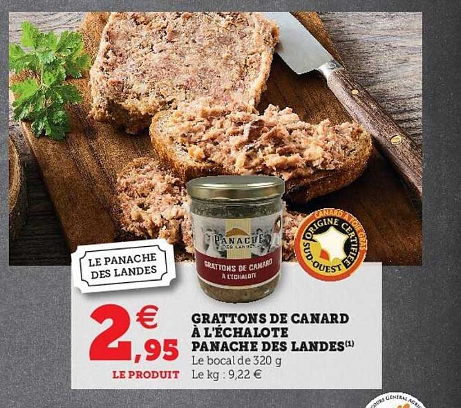 grattons de canard à l'échalote panaché des landes