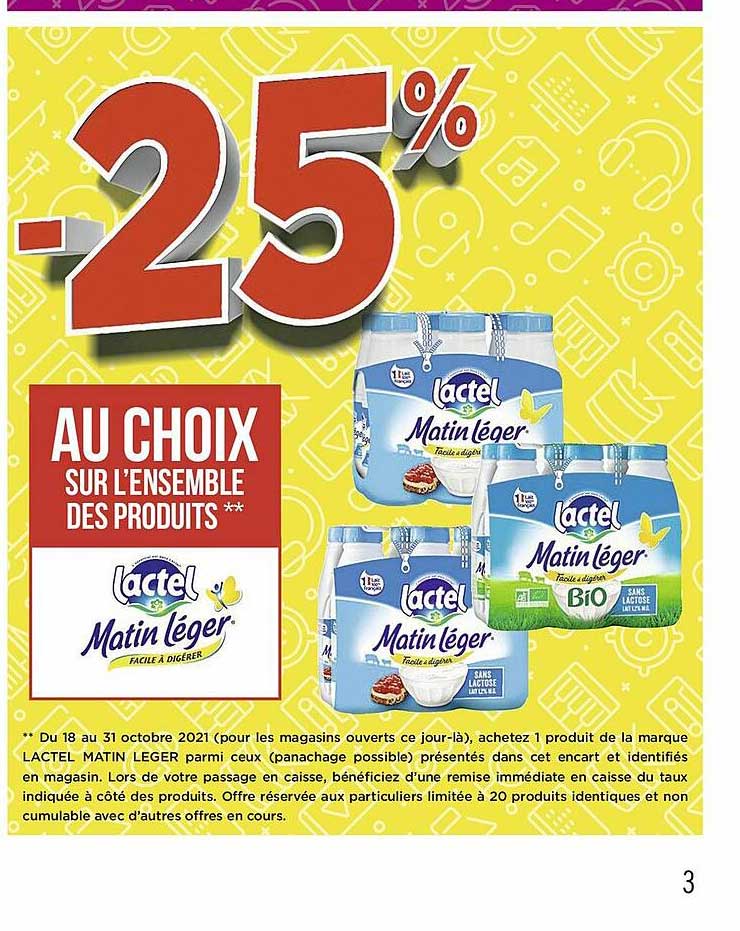 l'ensemble des produits lactel matin léger