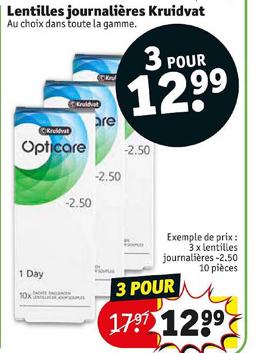 lentilles journalières kruidvat