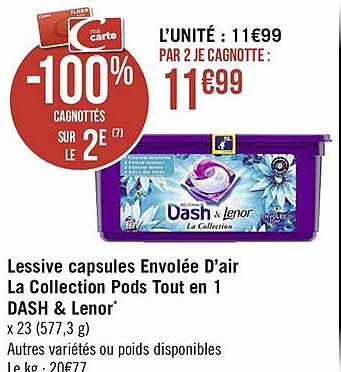Lessive Capsules Envolée D'air La Collection Pods Tout En 1 Dash & Lenor