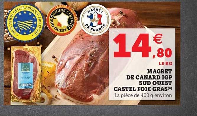 magret de canard igp sud ouest castel foie gras