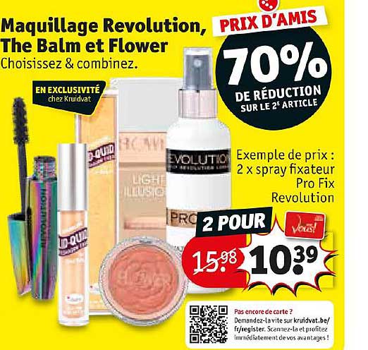 maquillage revolution the balm et flower 70% de réduction sur le 2e article