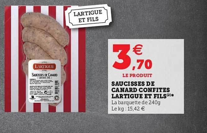 saucisses de canard confites lartigue et fils