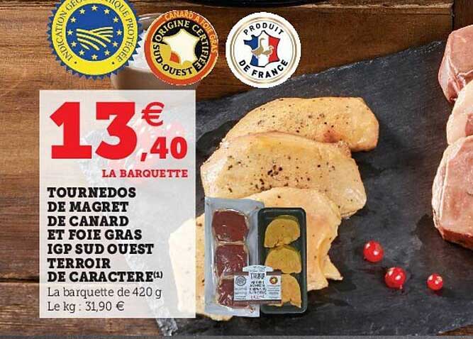 tournedos de magret de canard et foie gras igp sud ouest terroir de caractère