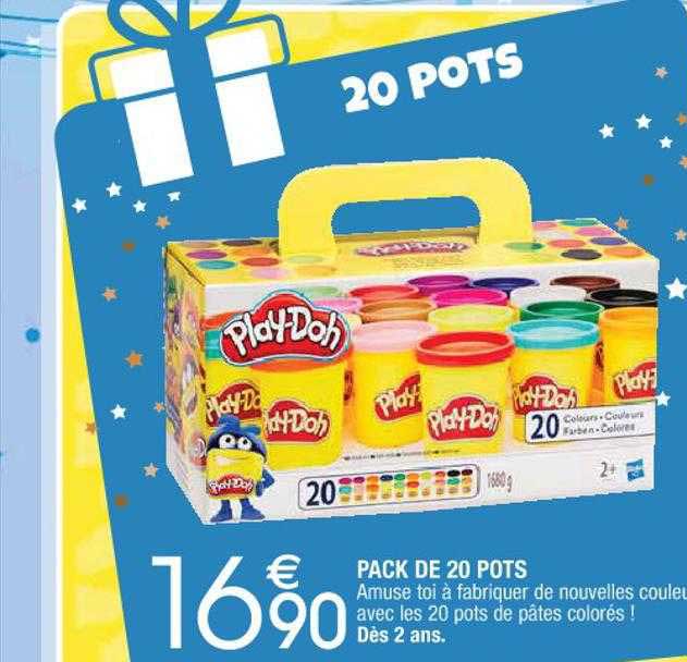 pack de 20 pots play-doh