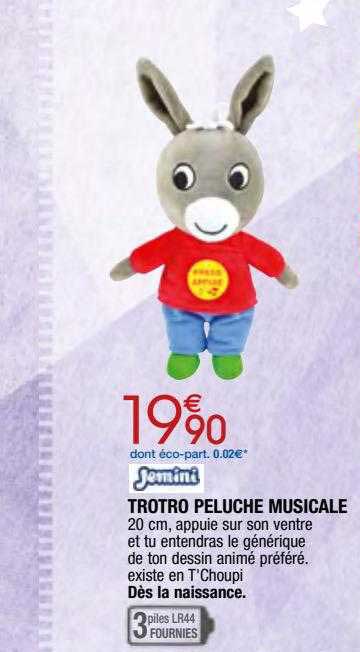 trotro peluche musicale jemini