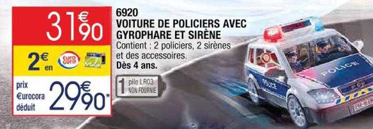 6920 voiture de policiers avec gyrophare et sirène