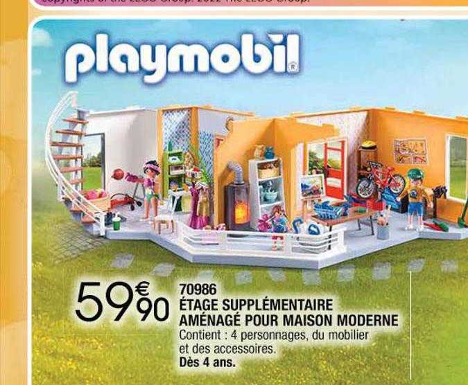 70986 étage Supplémentaire Aménagé Pour Maison Moderne Playmobil