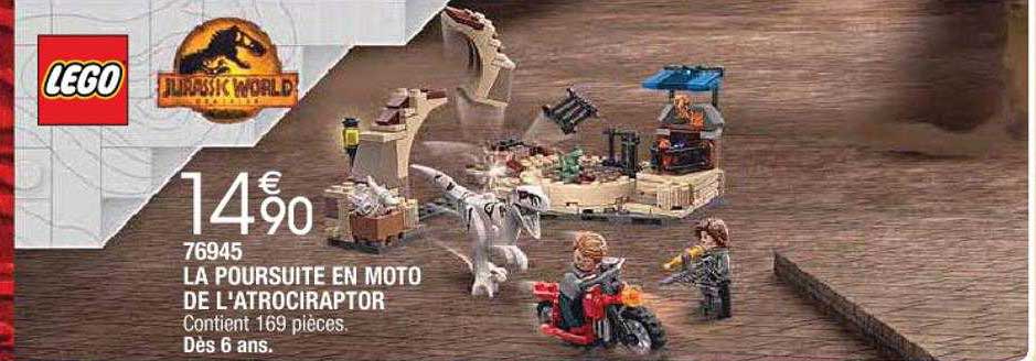 76945 la poursuite en moto de l'atrociraptor lego jurassic world