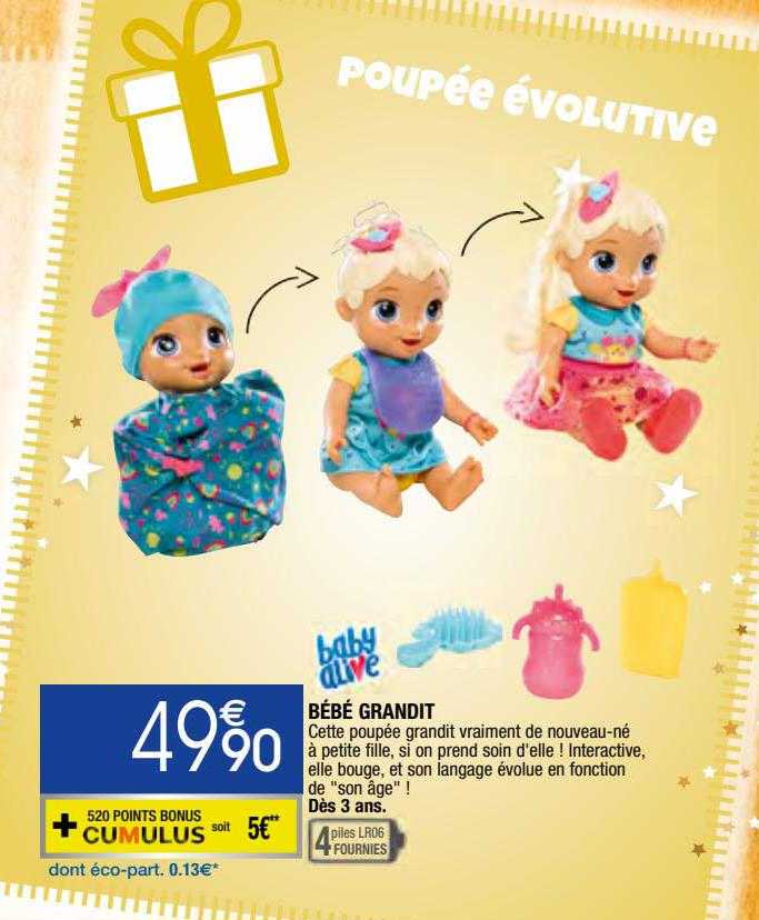 bébé grandit baby alive