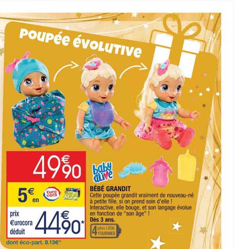 bébé grandit baby alive