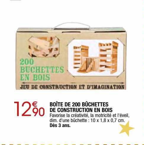 Boîte De 200 Bûchettes De Construction En Bois
