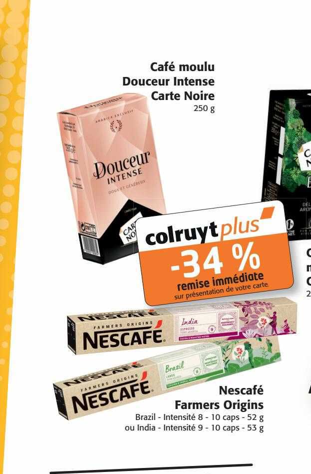 café moulu douceur intense carte noire, nescafé farmers origins