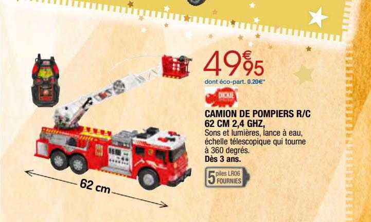 camion de pompiers r-c 62 cm 2,4 ghz,