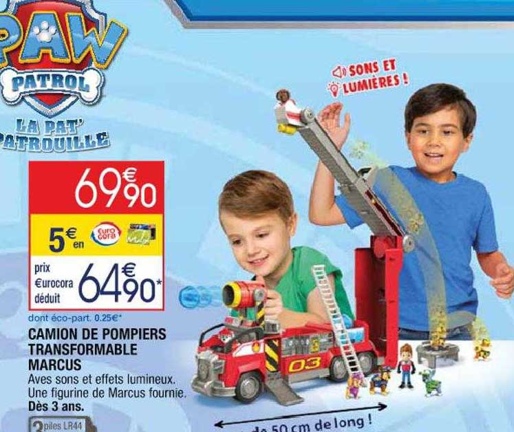 camion de pompiers transformable marcus paw patrol