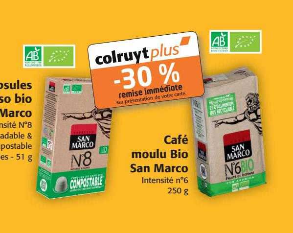 capsules espresso bio san marco, café moulu bio san marco