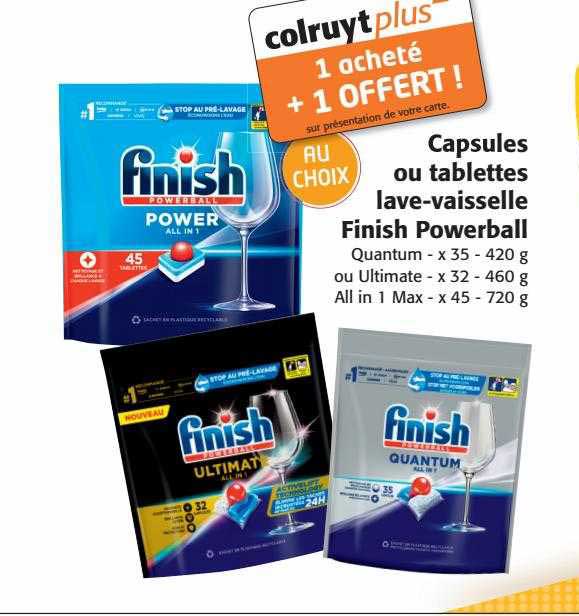 capsules ou tablettes lave-vaisselle finish powerball