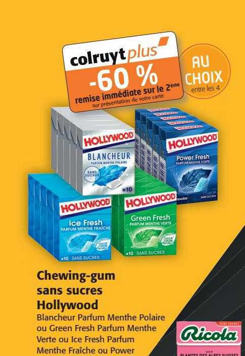 chewing-gum sans sucres hollywood